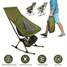 Portable Camping Rocking Chair 198LBS Weight Capacity Included Carry Bag High Back Rocker Chair For Patio Fishing Beach Lawn Travel Ban on Amazon sale