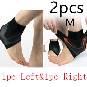 Ankle Support Brace Safety Running Basketball Sports Ankle Sleeves (Option: SET M-2pcs-Suit)