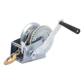 Hand Winch Boat Trailer Winch 1200lbs Heavy Duty Hook with 33ft Steel Cable Hand Crank Winch (size: size)